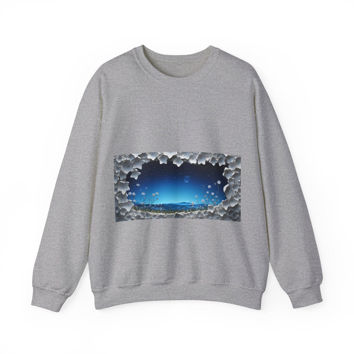 Sweat-shirt unisexe à col rond en mélange lourd