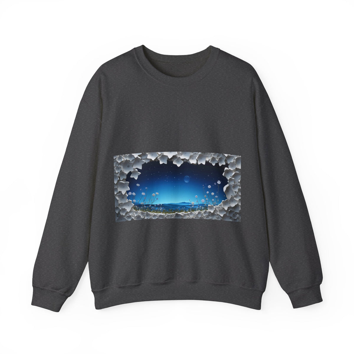 Sweat-shirt unisexe à col rond en mélange lourd