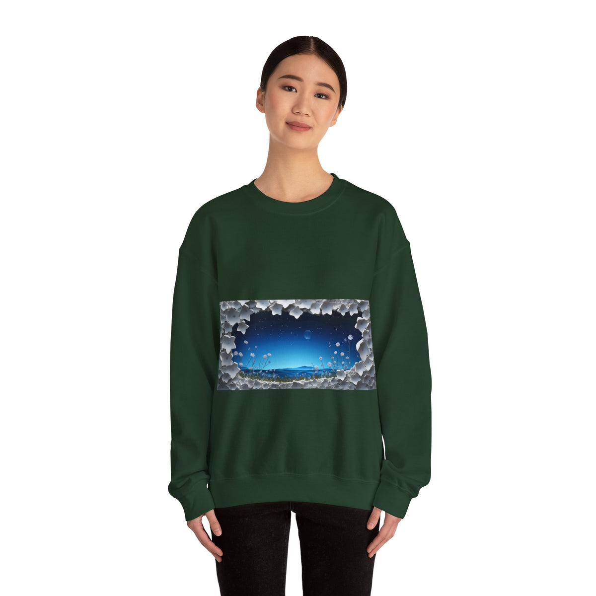 Sweat-shirt unisexe à col rond en mélange lourd