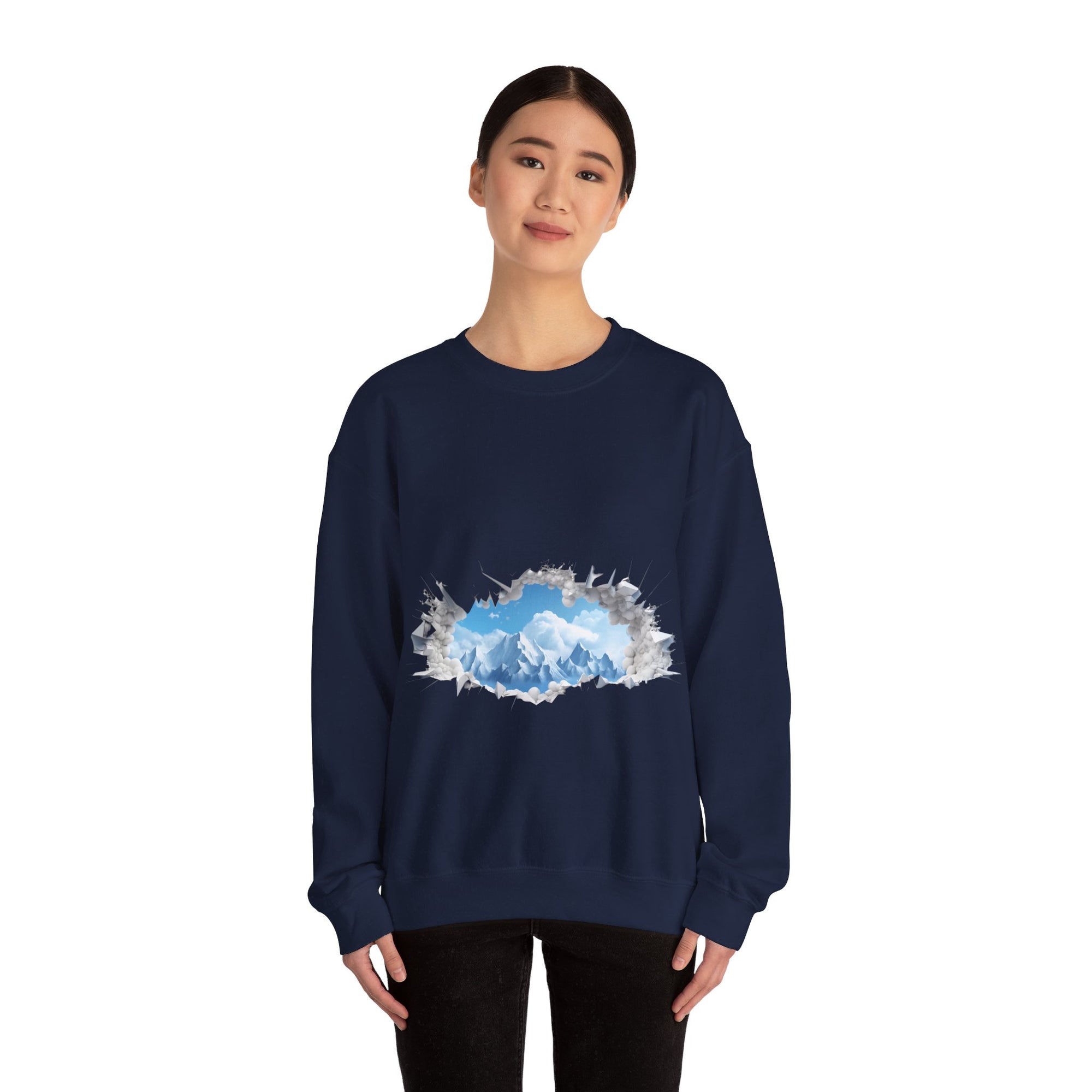 Sweat-shirt unisexe à col rond en mélange lourd