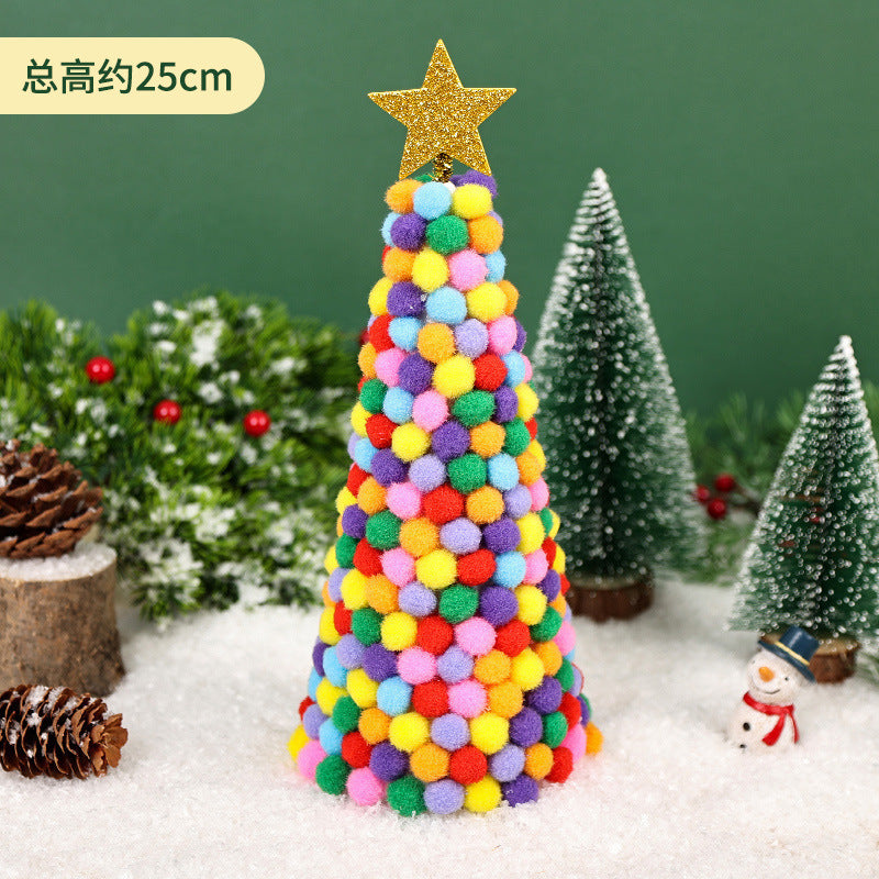 Kit DIY Sapin de Noël avec Boules de Laine - Décorations de Table Festives pour Enfants