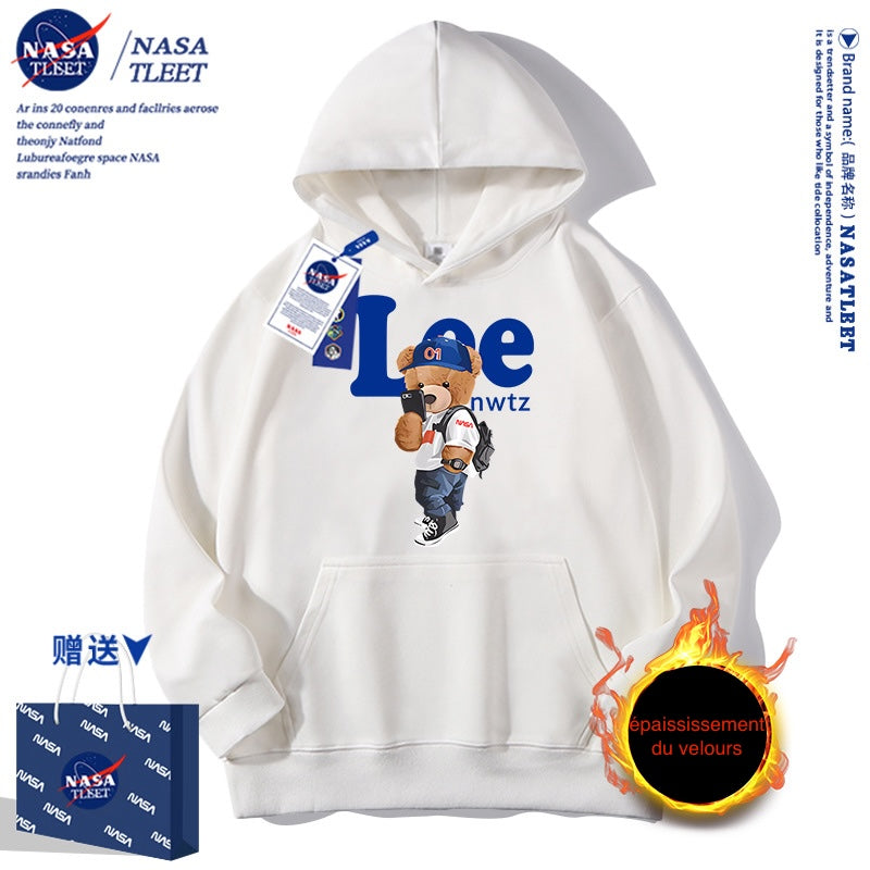 Sweat à capuche NASA co-brandé avec imprimé ours cool