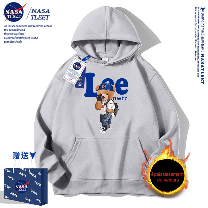 Sweat à capuche NASA co-brandé avec imprimé ours cool