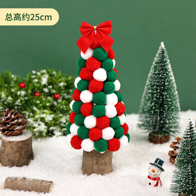 Kit DIY Sapin de Noël avec Boules de Laine - Décorations de Table Festives pour Enfants