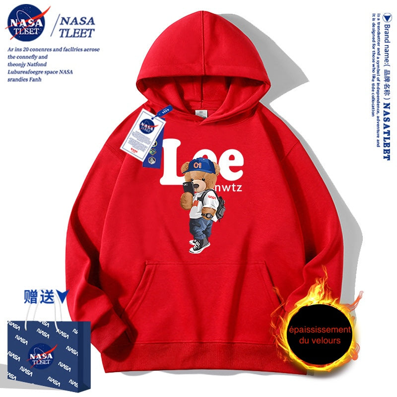 Sweat à capuche NASA co-brandé avec imprimé ours cool