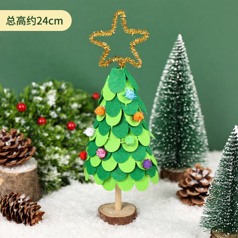 Kit DIY Sapin de Noël avec Boules de Laine - Décorations de Table Festives pour Enfants