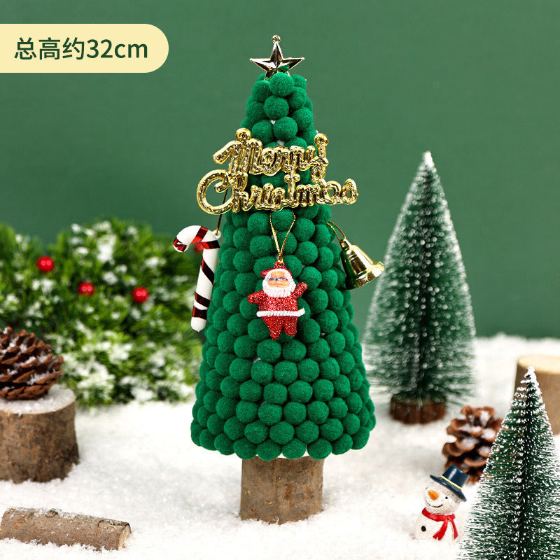 Kit DIY Sapin de Noël avec Boules de Laine - Décorations de Table Festives pour Enfants