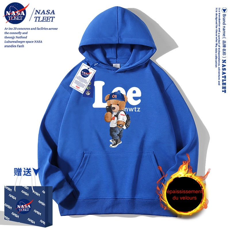 Sweat à capuche NASA co-brandé avec imprimé ours cool