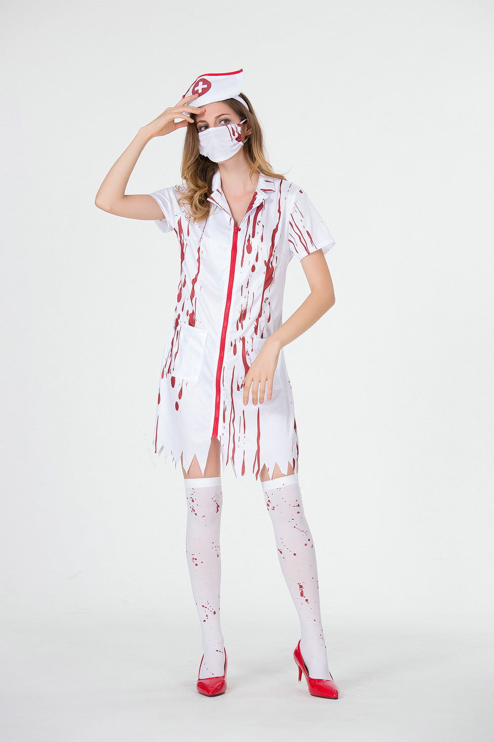 Costume d'infirmière sanglante pour Halloween