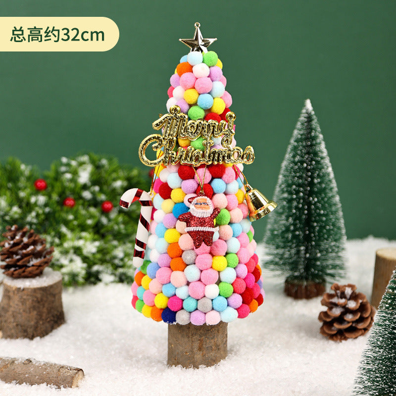 Kit DIY Sapin de Noël avec Boules de Laine - Décorations de Table Festives pour Enfants