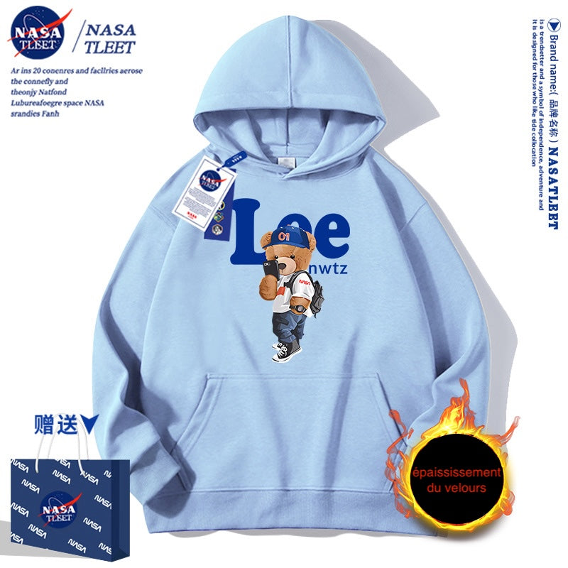 Sweat à capuche NASA co-brandé avec imprimé ours cool