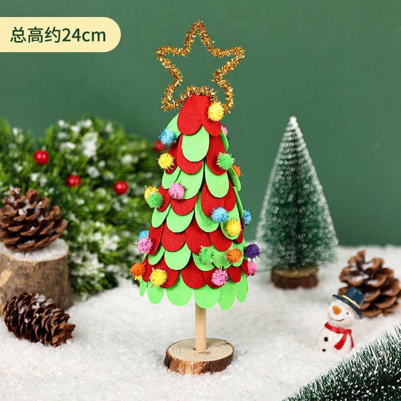 Kit DIY Sapin de Noël avec Boules de Laine - Décorations de Table Festives pour Enfants