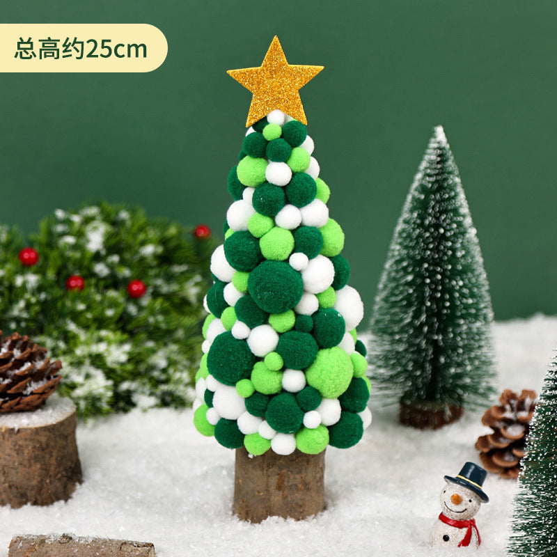 Kit DIY Sapin de Noël avec Boules de Laine - Décorations de Table Festives pour Enfants