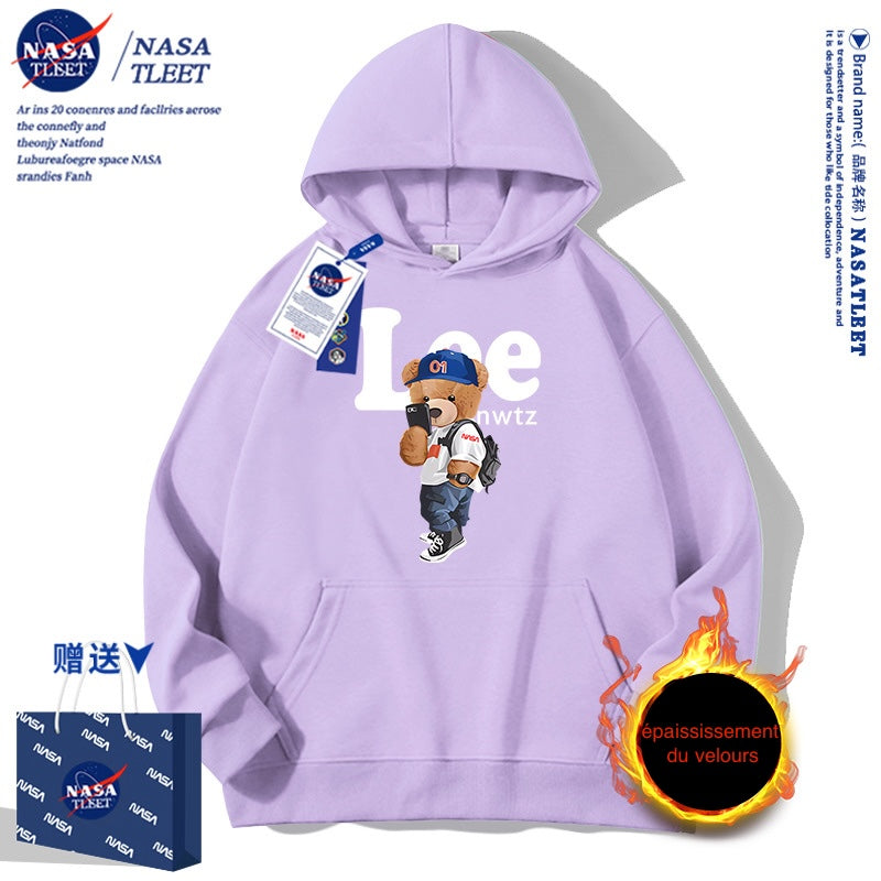 Sweat à capuche NASA co-brandé avec imprimé ours cool