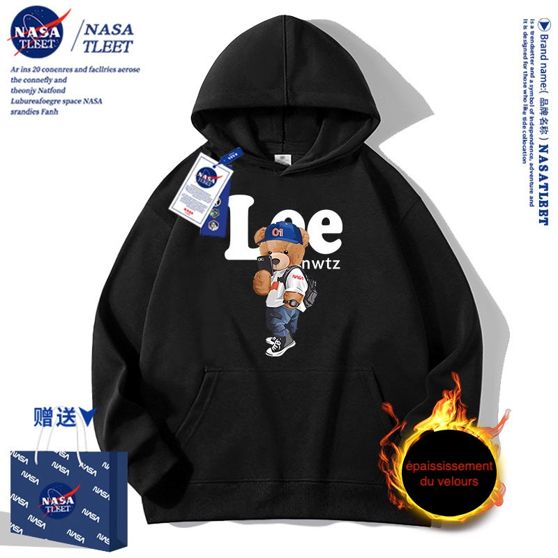 Sweat à capuche NASA co-brandé avec imprimé ours cool