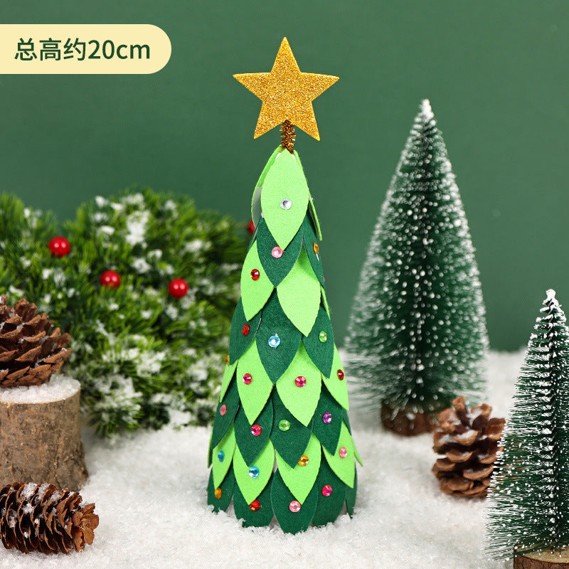 Kit DIY Sapin de Noël avec Boules de Laine - Décorations de Table Festives pour Enfants
