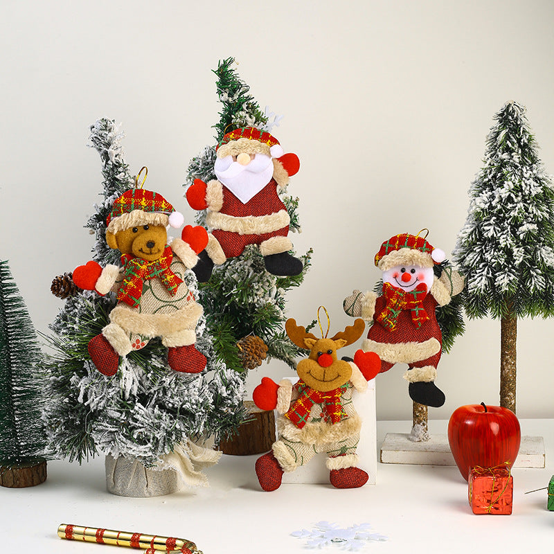 Pendentifs de Noël dansants - Père Noël, bonhomme de neige, renne et ours