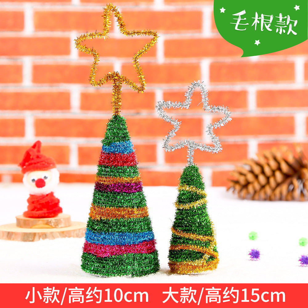 Kit DIY Sapin de Noël avec Boules de Laine - Décorations de Table Festives pour Enfants