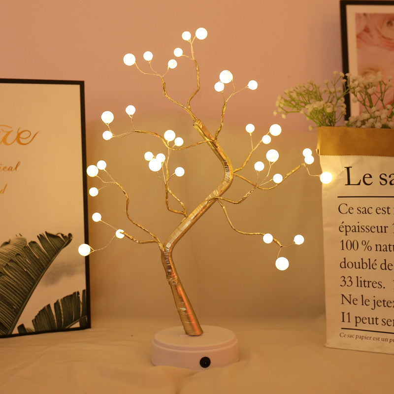 Lumières LED en forme d&#39;arbre - Décoration festive et élégante pour intérieur et extérieur Warm white pearl 36 lights